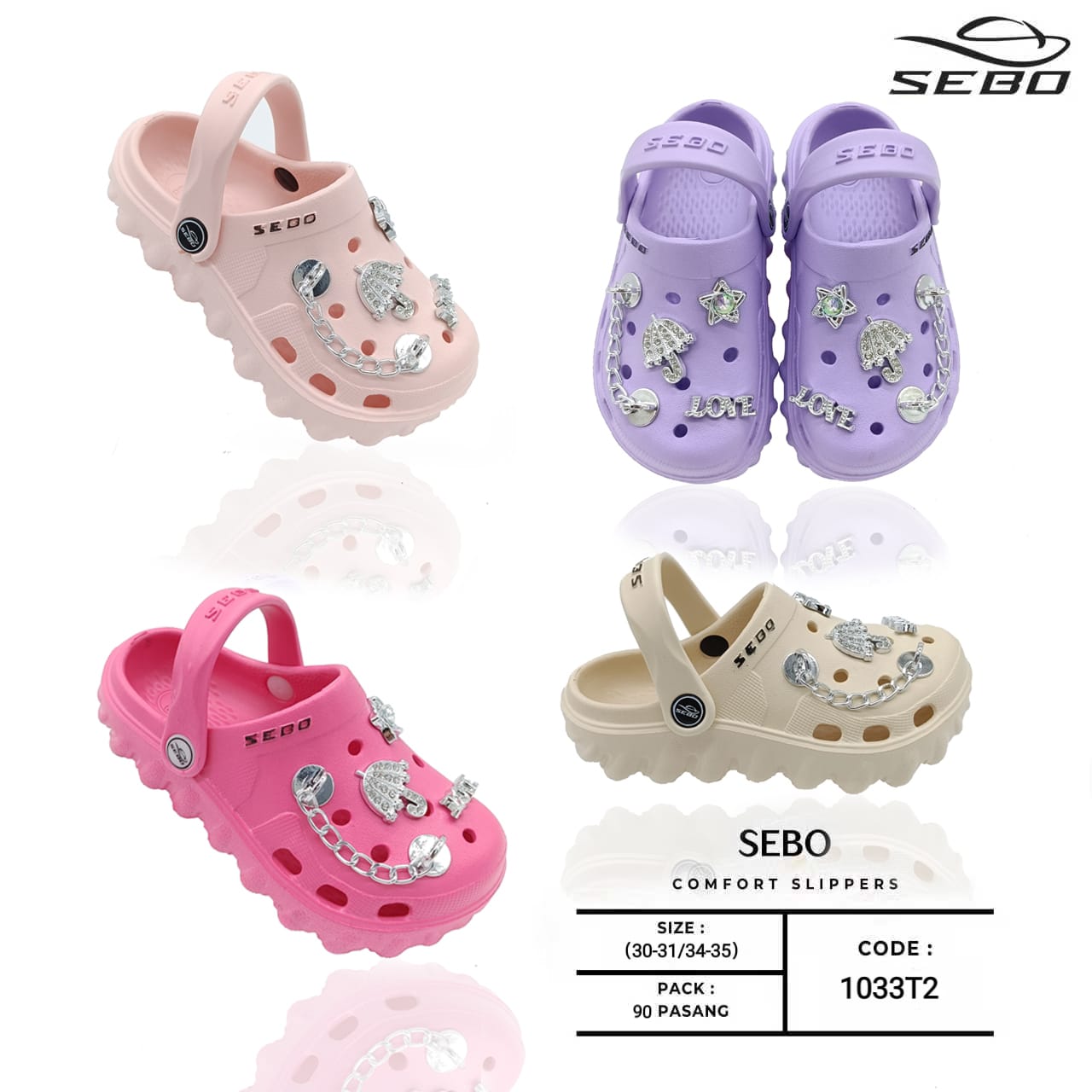 Sandal Baim Jibbitz Rantai Remaja Cantik dan Kekinian