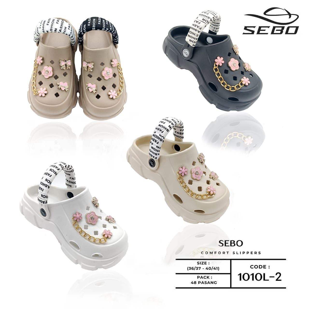 Sandal Baim Wanita Motif Bunga Cantik