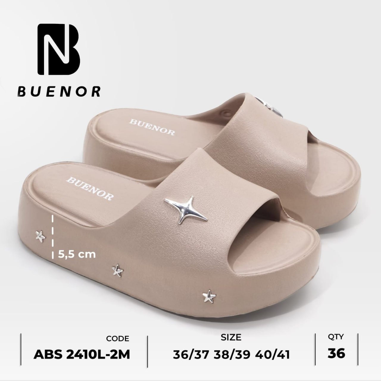Sandal Wedges Slop Wanita Kekinian Mocca