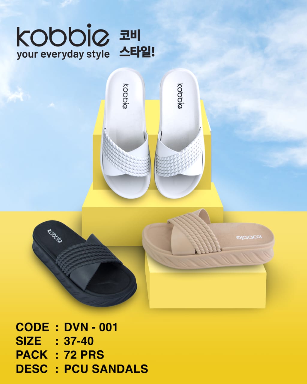 Sendal Slipper Wanita Wedges Karet Empuk